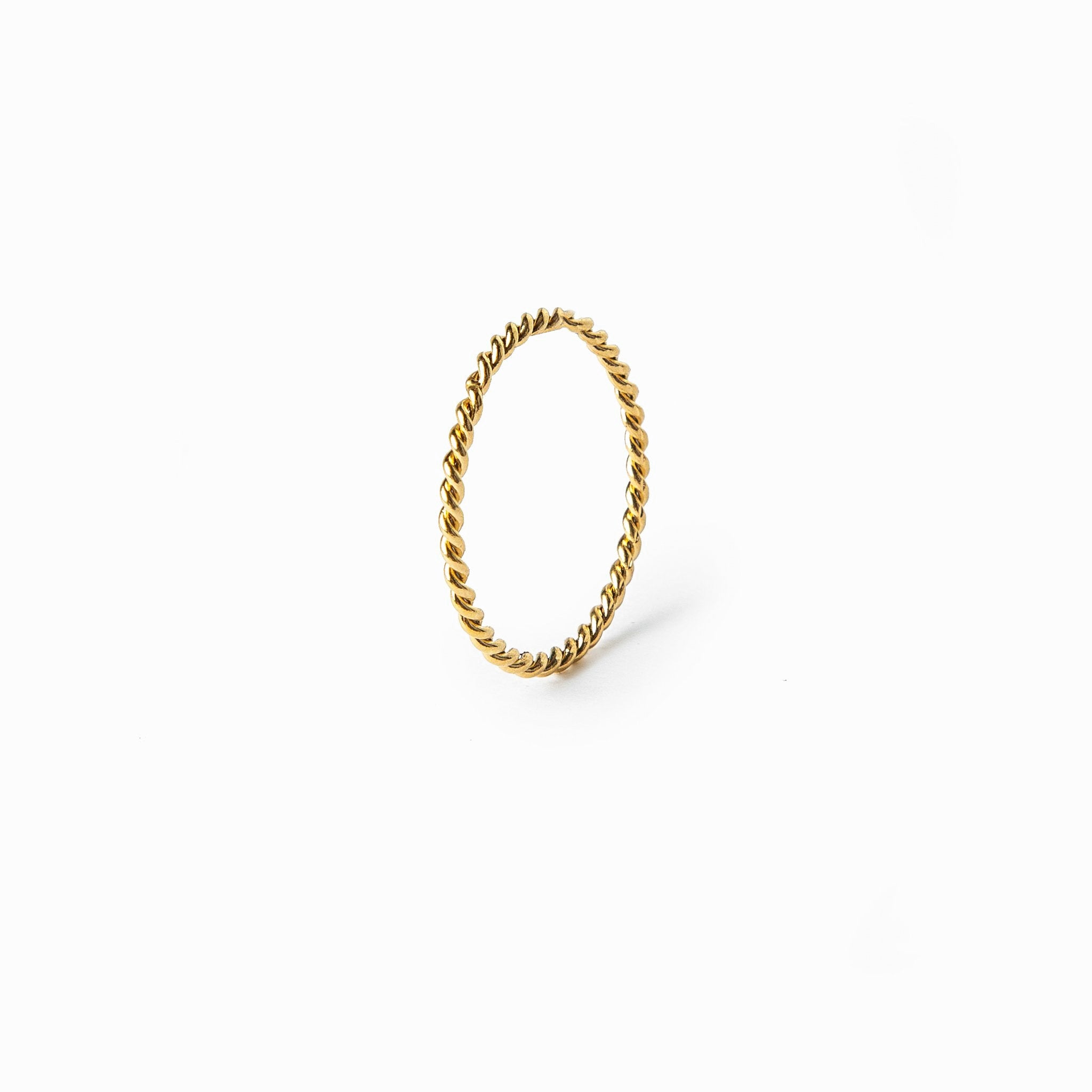 Gold Thin Rope Chain Ring