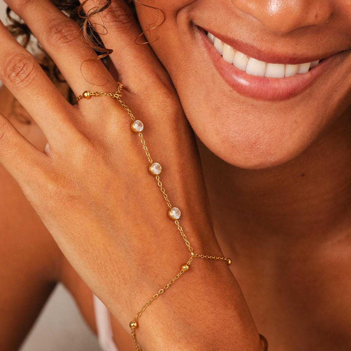 Gold Stone Hand Chain