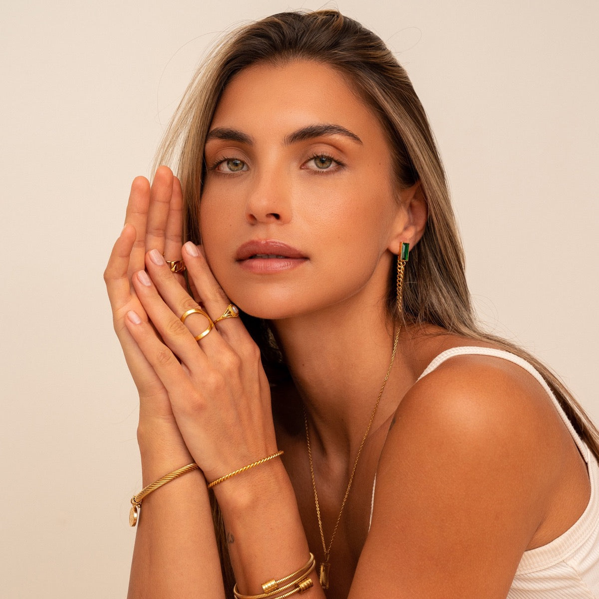 Gold Dubai Dangle Earrings