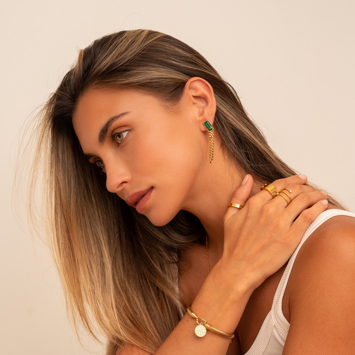 Gold Dubai Dangle Earrings