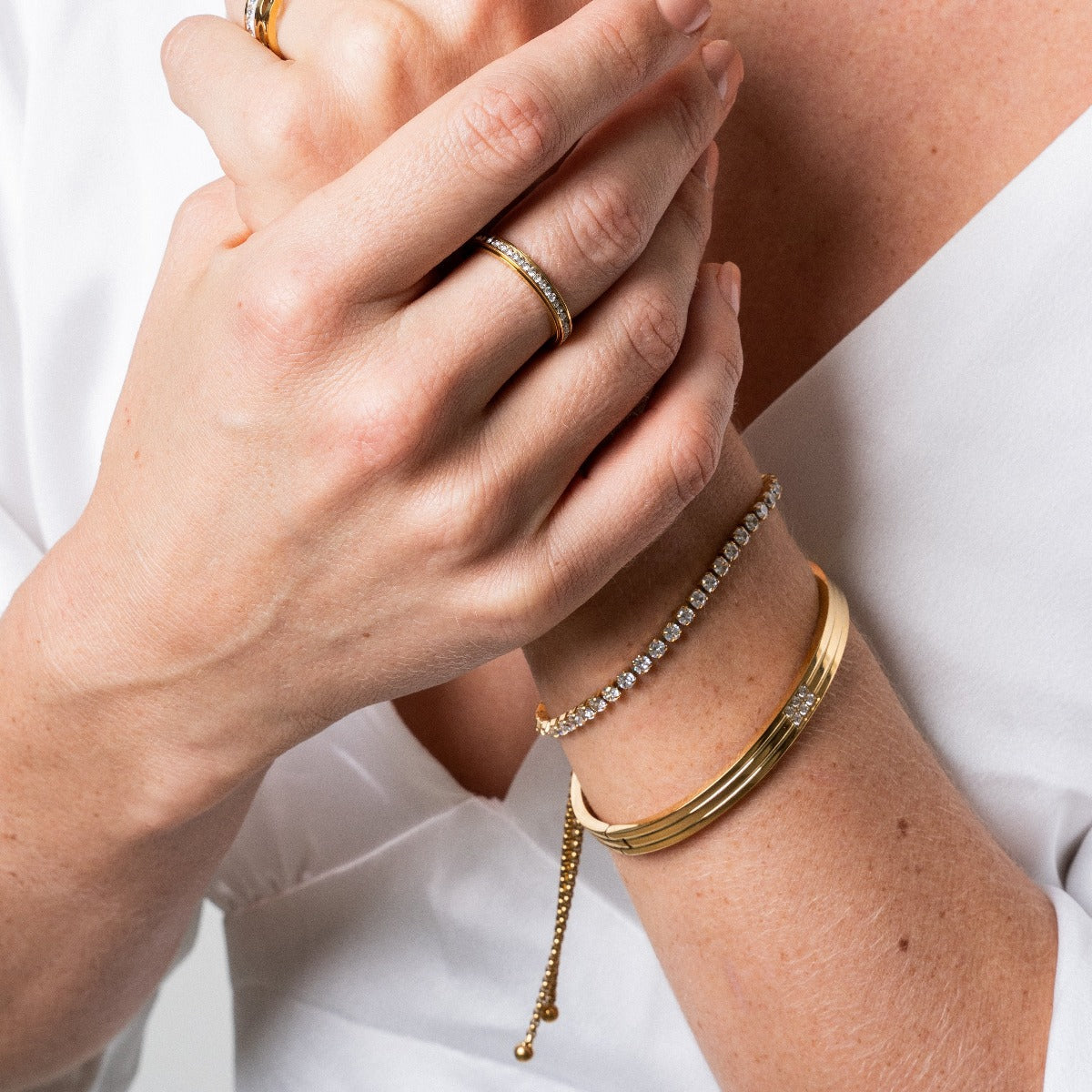 Gold Stone Chain Bracelet