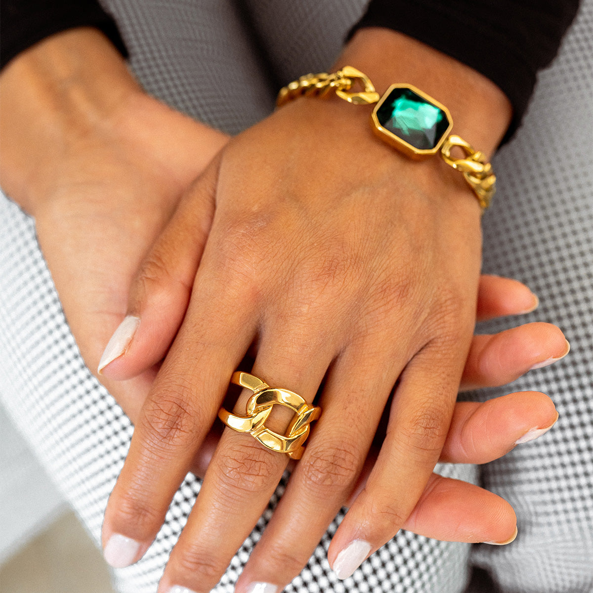 Gold Duolink Chain Ring