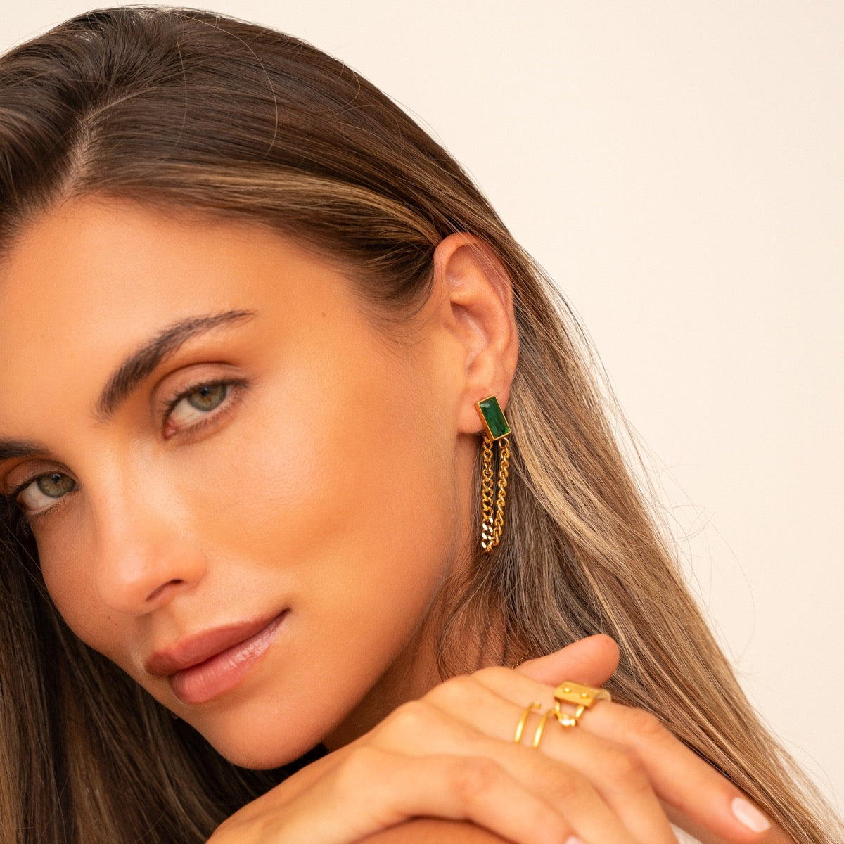 Gold Dubai Dangle Earrings