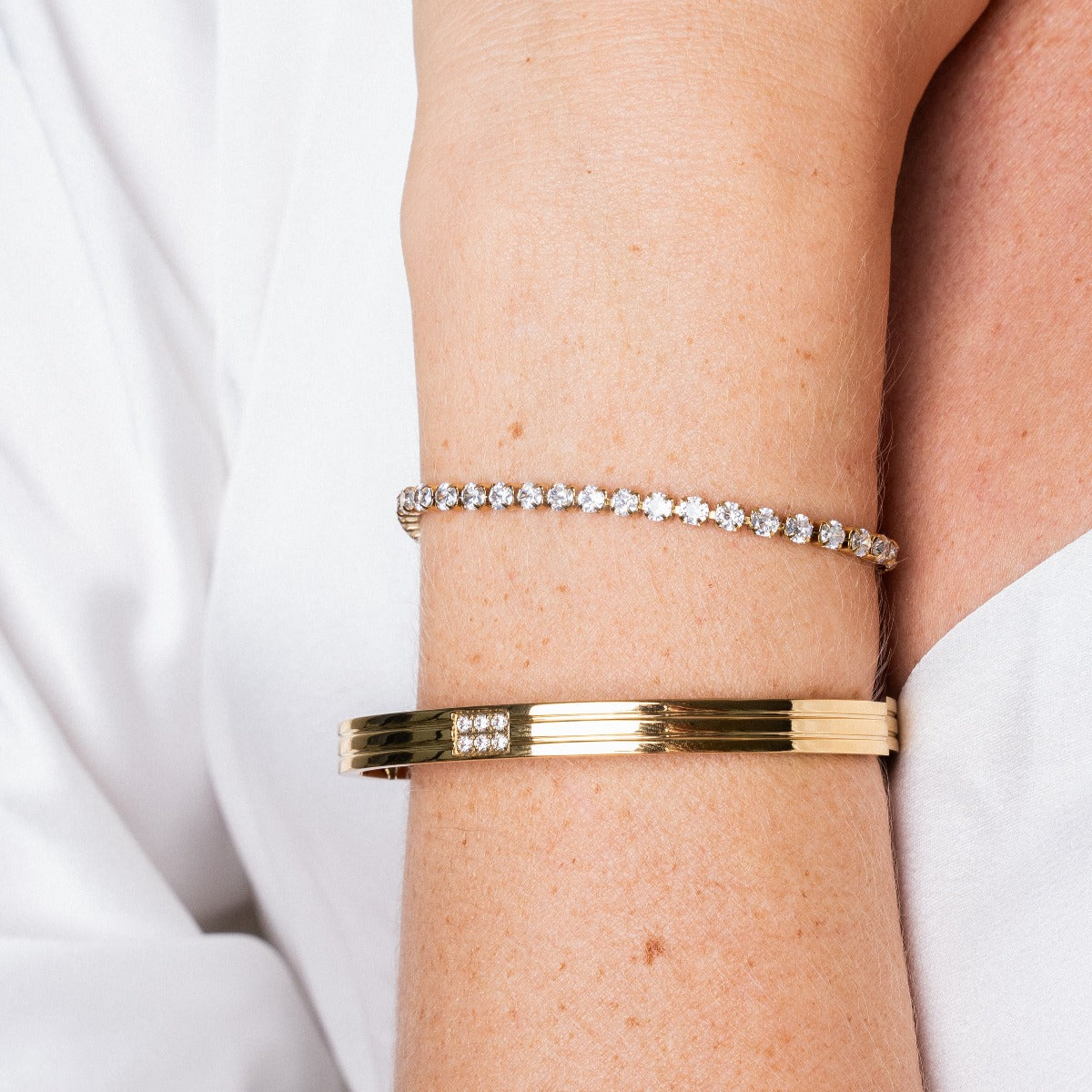 Gold Stone Chain Bracelet