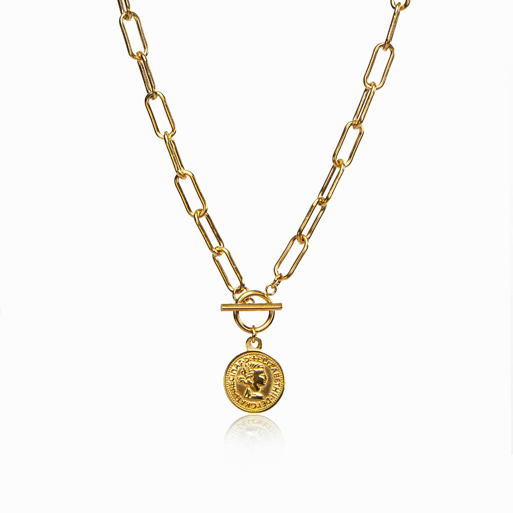 Gold 10 Cent Medallion Necklace